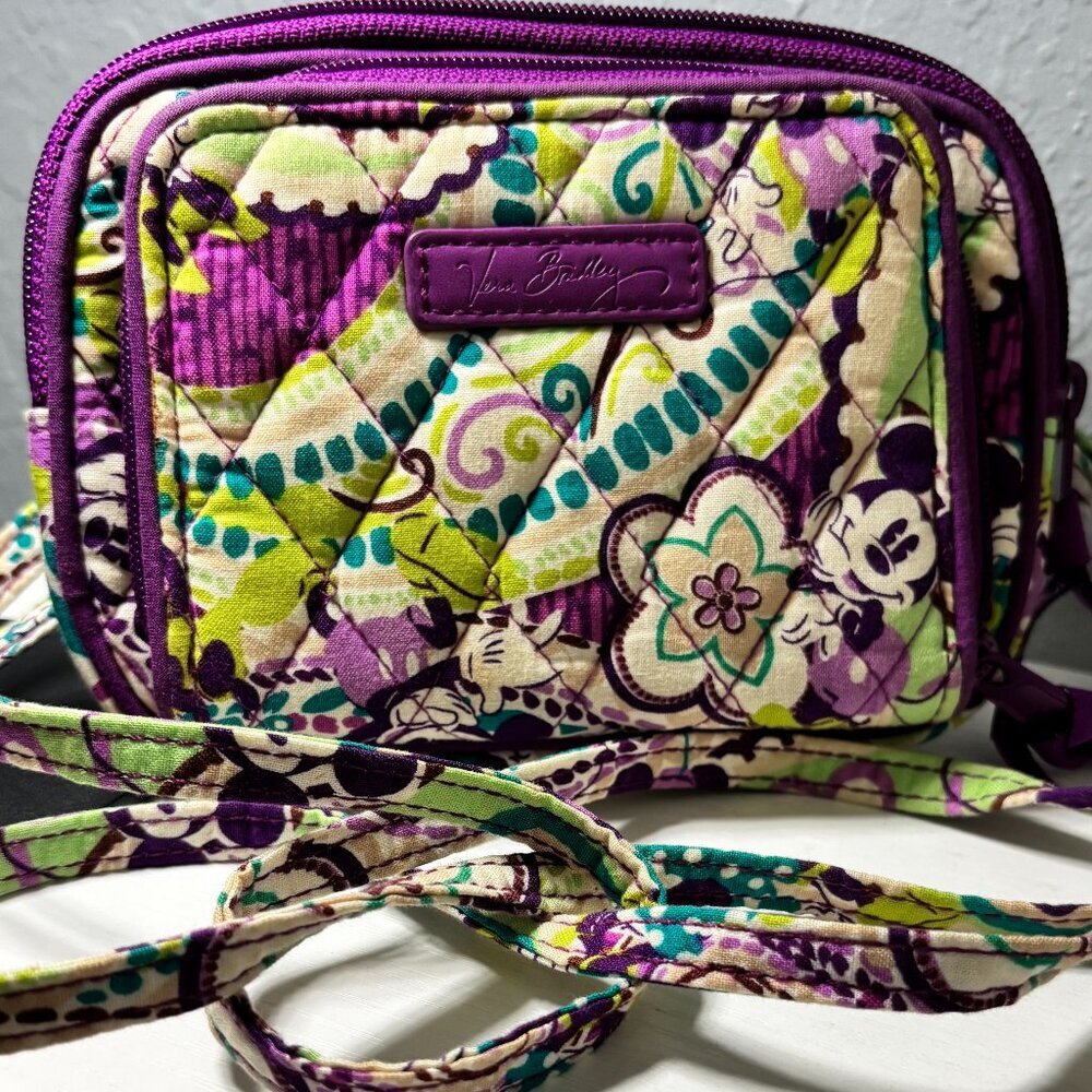 Vera Bradley Disney Plums Up Mini Hipster Mickey Minnie Crossbody Bag